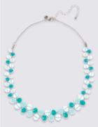 Marks & Spencer Twist Glass Necklace Turquoise Mix