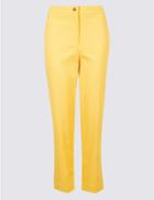 Marks & Spencer Cotton Blend Trousers Yellow