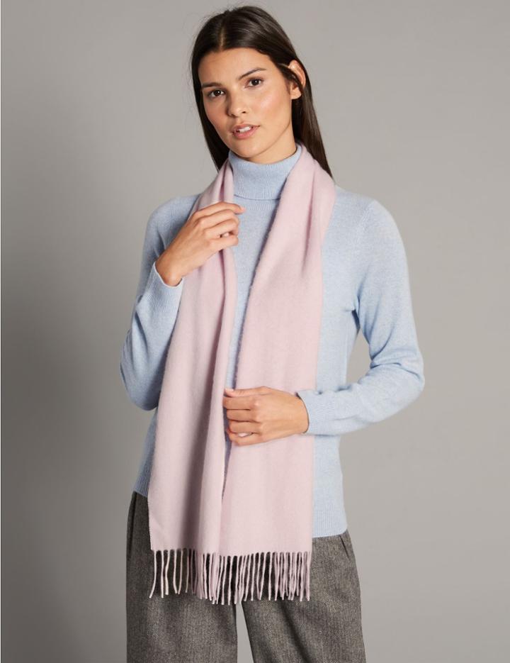 Marks & Spencer Pure Cashmere Woven Scarf Pink Mix