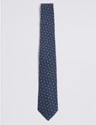 Marks & Spencer Pure Silk Cube Geometric Tie Navy Mix