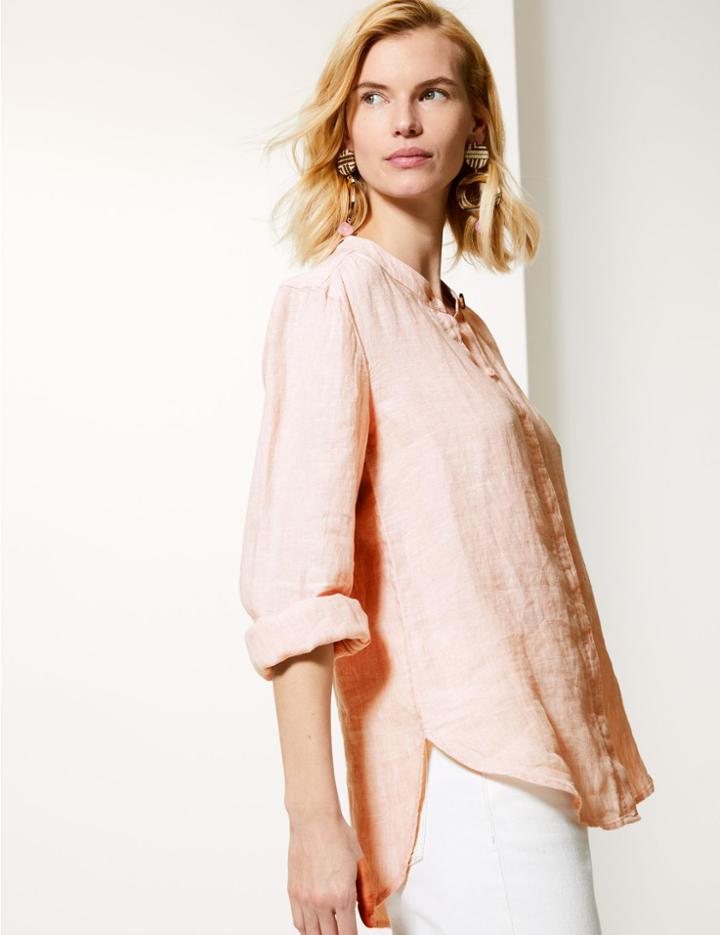 Marks & Spencer Pure Linen Shirt Light Pink