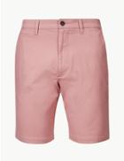 Marks & Spencer Cotton Rich Chino Shorts With Stretch Pale Pink