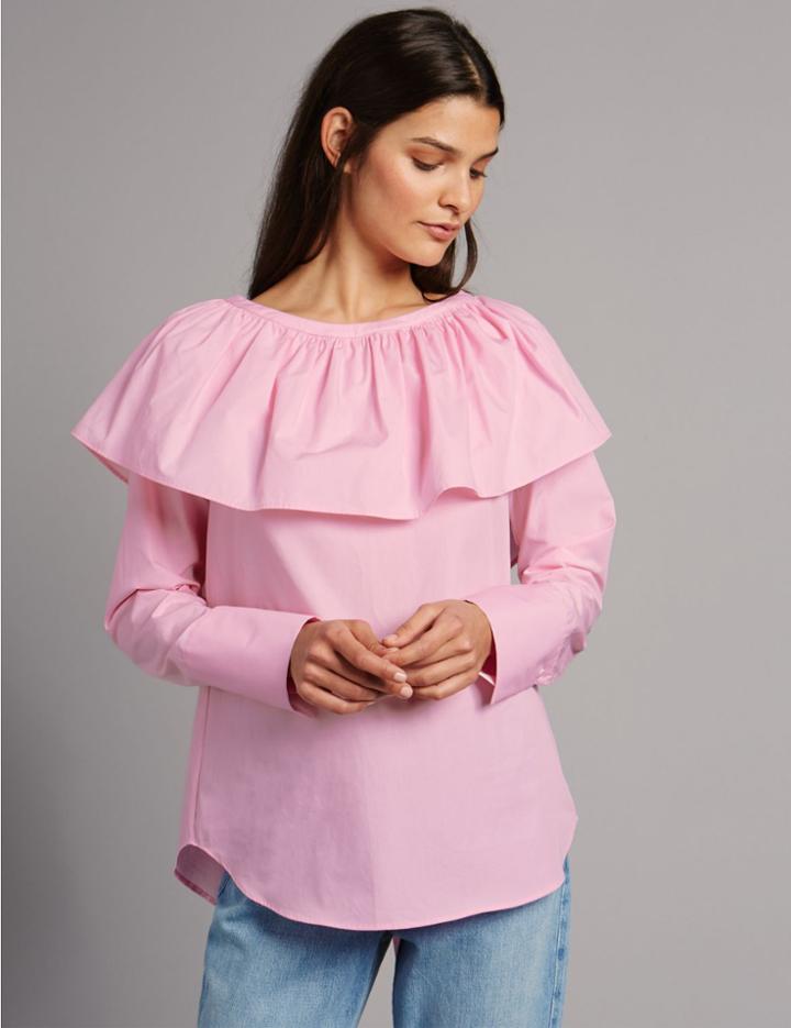 Marks & Spencer Pure Cotton Tie Back Poplin Blouse Pale Pink
