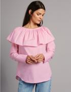 Marks & Spencer Pure Cotton Tie Back Poplin Blouse Pale Pink