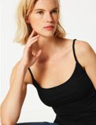 Marks & Spencer 2 Pack Fitted Scoop Neck Vest Top Black/black