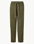 Marks & Spencer Pure Cotton Straight Leg Trousers Hunter Green