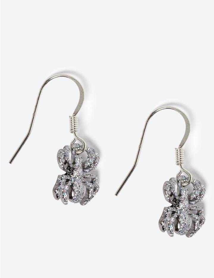 Marks & Spencer Halloween Spider Drop Earrings Silver Mix