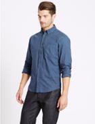 Marks & Spencer Pure Cotton Shirt With Pocket Nightshade