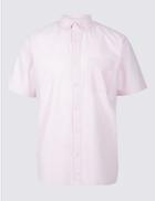 Marks & Spencer Easy To Iron Pure Cotton Slim Fit Oxford Shirt Pink