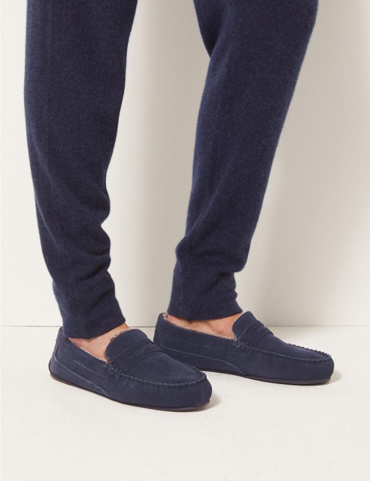 Marks & Spencer Suede Slip-on Slippers With Freshfeet&trade;