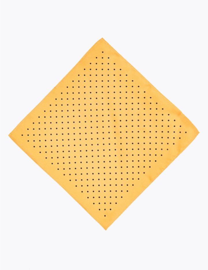Marks & Spencer Pure Silk Spot Print Pocket Square Gold Mix