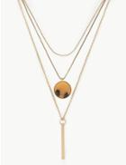 Marks & Spencer Skin Kind&trade; Disc And Bar Necklace Gold Mix