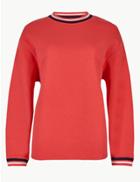Marks & Spencer Round Neck Long Sleeve Sweatshirt Red