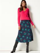 Marks & Spencer Faux Fur Yarn V-neck Jumper Cerise