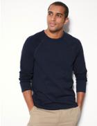 Marks & Spencer Cotton Rich Long Sleeve T Shirt Navy Mix