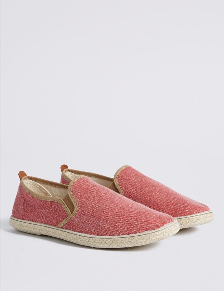 Marks & Spencer Canvas Espadrille Shoes Medium Red