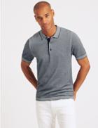 Marks & Spencer Pure Cotton Knitted Slim Fit Polo Navy