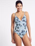 Marks & Spencer Secret Slimming&trade; Padded Printed Swimsuit Navy Mix
