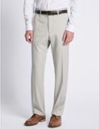 Marks & Spencer Soft Touch Flat Front Trousers Stone