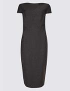 Marks & Spencer Textured Short Sleeve Bodycon Midi Dress Charcoal