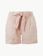 Marks & Spencer Pure Linen Casual Shorts Pink Mix