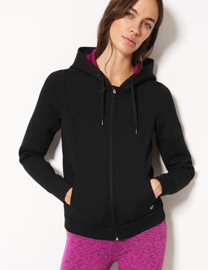 Marks & Spencer Breathable Long Sleeve Hooded Top Black