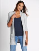 Marks & Spencer Open Front 2 Pocket Cardigan Grey