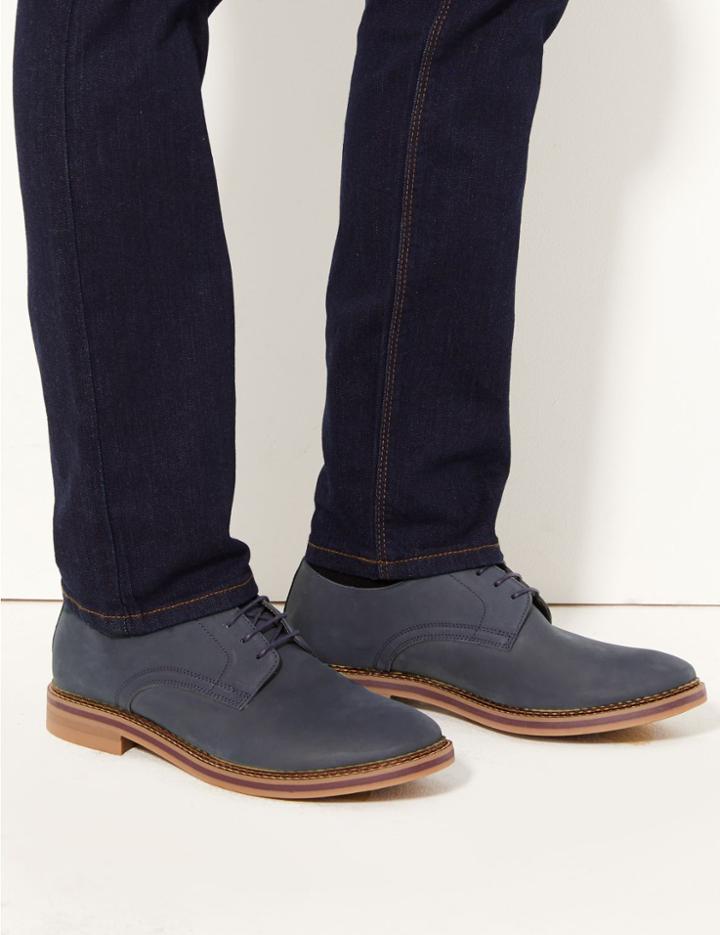 Marks & Spencer Leather Lace-up Derby Shoes Navy
