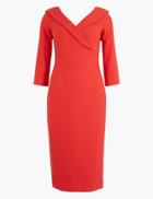 Marks & Spencer Off The Shoulder Bodycon Midi Dress Red