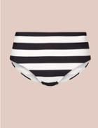 Marks & Spencer Striped High Waisted Swim Bottoms Black Mix