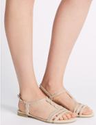 Marks & Spencer Sparkle Twisted Sandals With Insolia&reg; Metallic