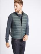 Marks & Spencer Down & Feather Gilet With Stormwear&trade; Khaki