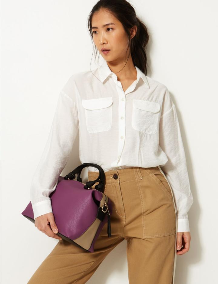 Marks & Spencer Bowler Tote Bag Magenta