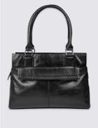 Marks & Spencer Leather Flap Tote Bag Black