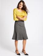 Marks & Spencer Textured A-line Midi Skirt Blue Mix