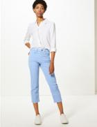 Marks & Spencer Sculpt & Lift Straight Leg Cropped Jeans Periwinkle