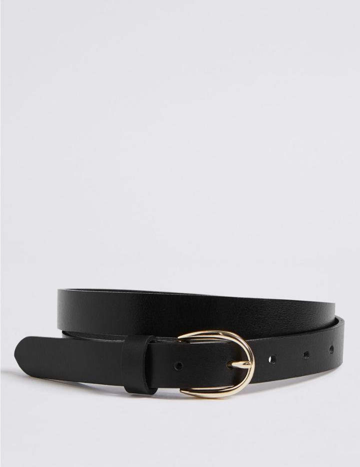Marks & Spencer Leather Jeans Hip Belt Black