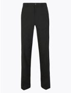 Marks & Spencer Regular Stretch Checked Trousers Charcoal