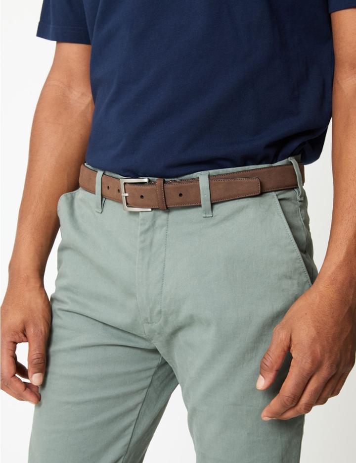 Marks & Spencer Faux Suede Casual Belt Dark Brown