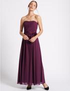 Marks & Spencer Detachable Straps Pleated Maxi Dress Blackcurrant