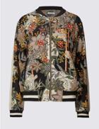 Marks & Spencer Sporty Print Beaded Bomber Jacket Black Mix