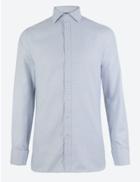Marks & Spencer Slim Fit Textured Easy To Iron Shirt Blue Mix