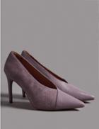 Marks & Spencer Leather Stiletto Heel Wrap Court Shoes Lilac