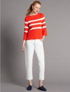 Marks & Spencer Mid Rise Straight Cropped Jeans White