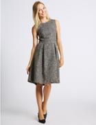 Marks & Spencer Textured Trophy A-line Midi Dress Silver Mix
