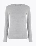 Marks & Spencer Pure Cotton Regular Fit T-shirt Grey Marl