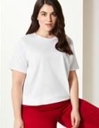 Marks & Spencer Curve Pure Cotton Short Sleeve T-shirt White