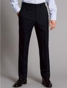 Marks & Spencer Navy Tailored Fit Italian Wool Trousers Dark Navy
