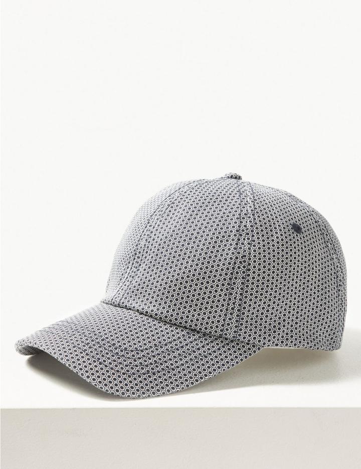 Marks & Spencer Pure Cotton Printed Baseball Cap Navy Mix