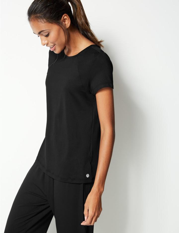 Marks & Spencer Quick Dry Round Neck Short Sleeve Top Black
